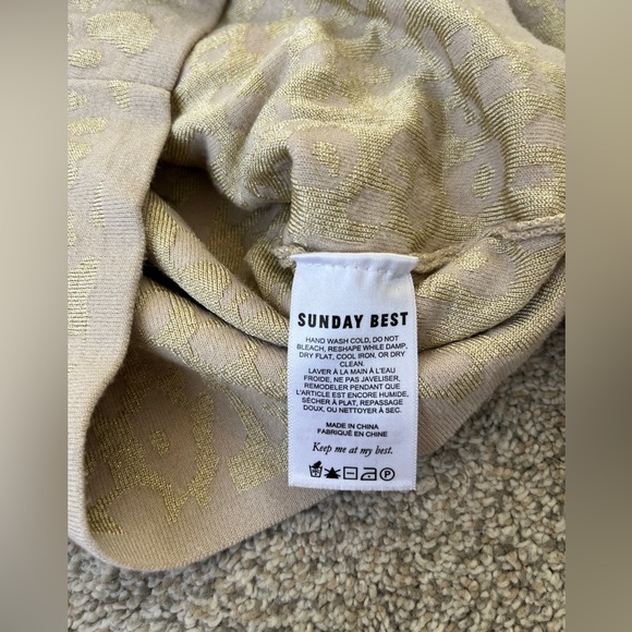 Sunday Best Aritzia, Long Sleeve Crop Top - subtle animal print 🐆 beautiful 🧡 - Picture 8 of 8